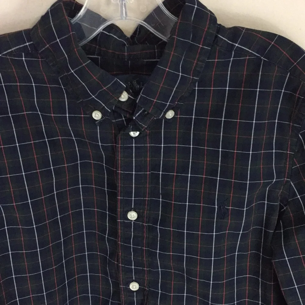 Ralph Lauren  Cotton Plaid Button Down Shirt Size 7